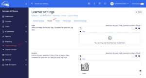 Learner theme header settings