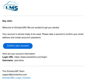 Account confirmation
