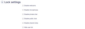 Online classroom settings lock settings