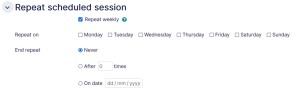Online classroom settings repeat session