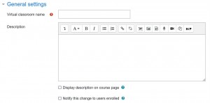 online classroom general settings