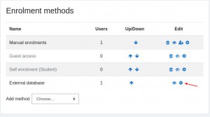 Course eanrollment external database