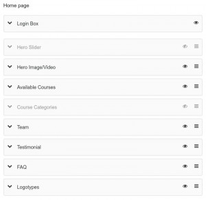 LMS Home Page Settings
