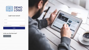 LMS login page left aligned