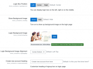 LMS Login Page Settings