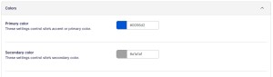 Theme general settings colors