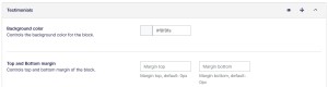 Theme home page settings testimonials