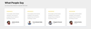 Theme home page testimonials section preview