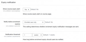 Course expiry notification alert and email
