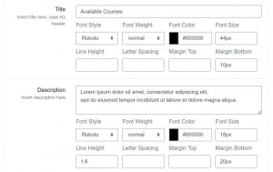 LMS Home page available courses settings