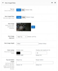 LMS home page hero image settings