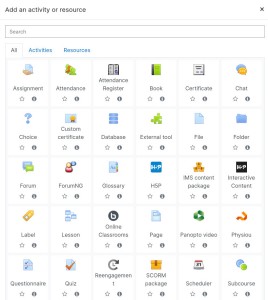 activity chooser popup