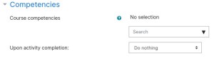 Activity Competencies Settings