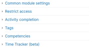 Activity Optional Settings