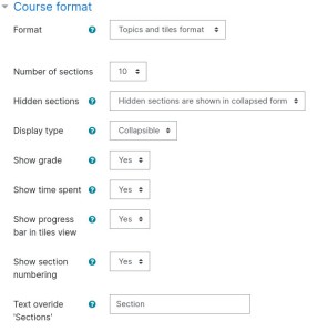 Course Settings Course Formats