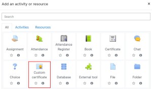 Custom Certificate Activity