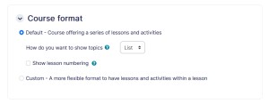 Course formats