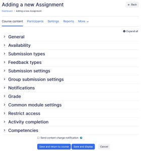Add assignment settings