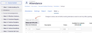 Attendance define custom status set