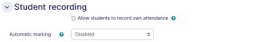 Attendance student recording tab