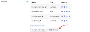 Edit certificate add elements
