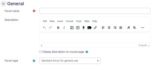 Forum settings general tab
