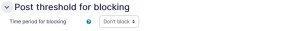 Forum settings threshold blocking tab