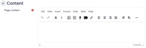 Page setting content