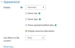 File Settings Appearance