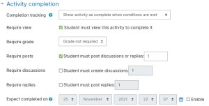 Forum Activity Completion