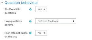 Quiz Settings Question Behaviour