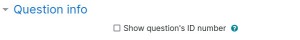 Quiz Settings Question Info