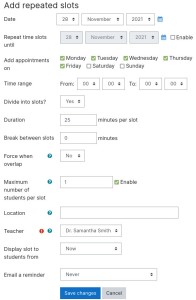 Scheduler Add Repeated Appointments