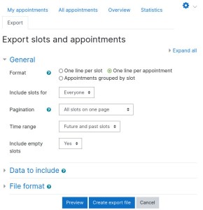 Scheduler Export Tab