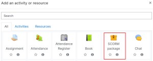 SCORM Activity Chooser