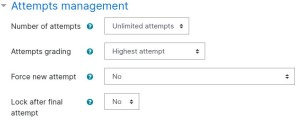 SCORM Settings Attempts