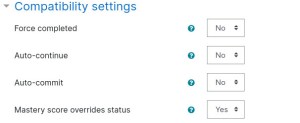 SCROM Compatibility Settings
