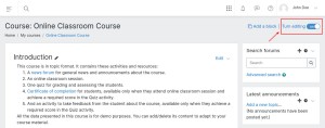 Course editing on