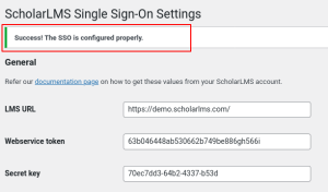 Wordpress ScholarLMS SSO success