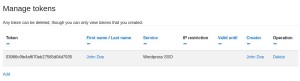 Web Services Token