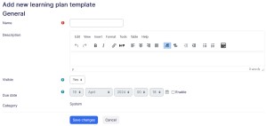 Learning plan template form
