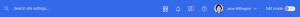 Admin dashboard header