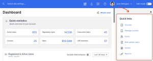 Admin dashboard right sidebar