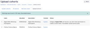 Bulk upload cohort preview page