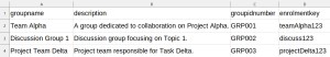Import group CSV preview file