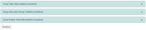 Import group success page