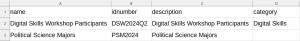 Cohort bulk import CSV sample