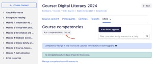 Add competency to course