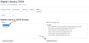 Add Remove group users button