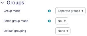 Course settings groups tab